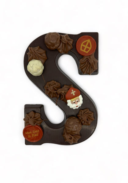 Afbeelding van Massieve chocoladeletter S puur