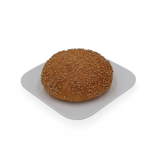 Afbeelding van Bruine tarwebol met sesamzaad deco