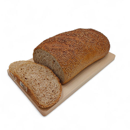 Afbeelding van Volkoren tarwe vloerbrood met sesamzaad deco