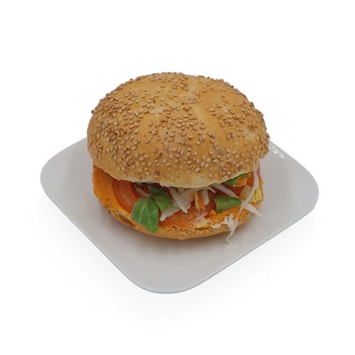 Afbeelding van Witte krokante bol met hummus