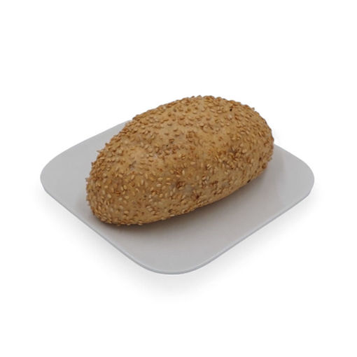 Afbeelding van Bruine krokante tarwe pistolet met sesamzaad deco