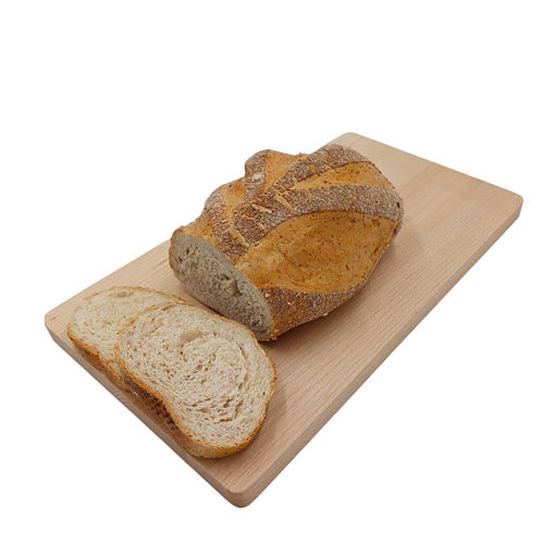 Afbeelding van Lichtbruin tarwemout vloerbrood met rogge deco half