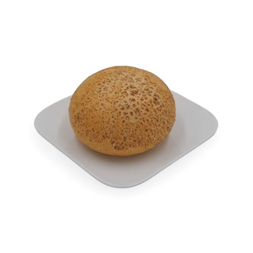 Afbeelding van Witte krokante tarwebol met tijger deco