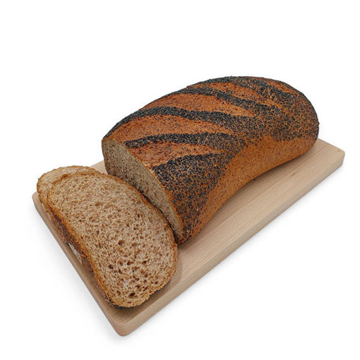 Afbeelding van Volkoren tarwe vloerbrood met maanzaad deco