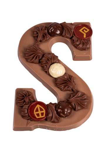 Afbeelding van Massieve chocoladeletter S melk