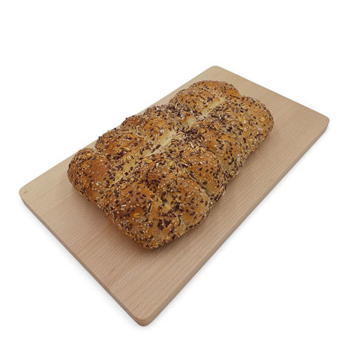 Afbeelding van Wit meergranen oerstrip met gemengde zaden deco half