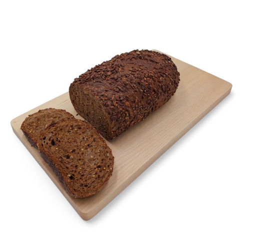 Afbeelding van Bruin meergranenbrood met pompoenpitten deco half